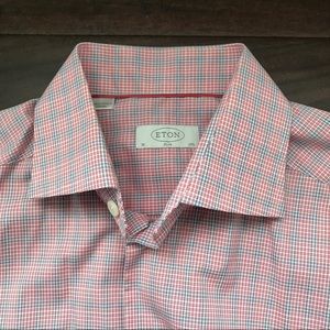 Eton Red Check Slim Fit Shirt